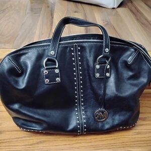 Michael Kors Black Studded Satchel